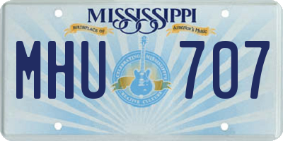 MS license plate MHU707