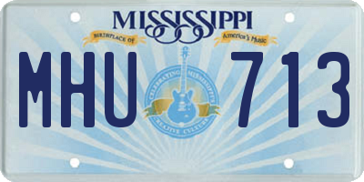 MS license plate MHU713