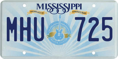 MS license plate MHU725