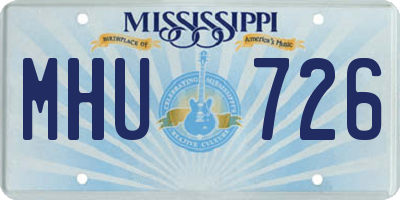 MS license plate MHU726