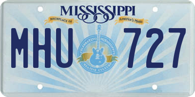 MS license plate MHU727