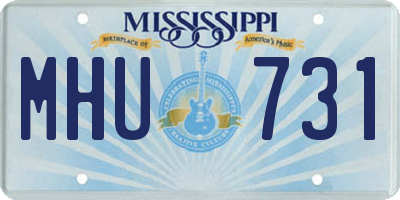 MS license plate MHU731