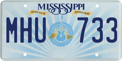MS license plate MHU733