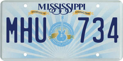 MS license plate MHU734