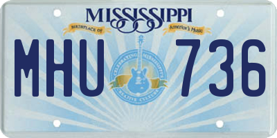MS license plate MHU736
