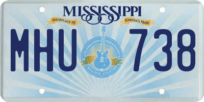 MS license plate MHU738