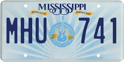 MS license plate MHU741