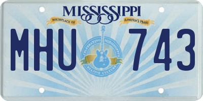 MS license plate MHU743