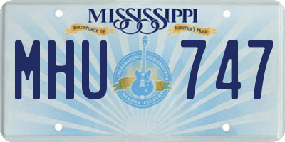 MS license plate MHU747