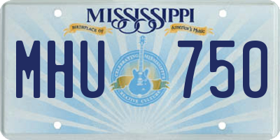 MS license plate MHU750