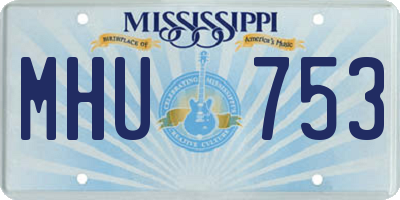 MS license plate MHU753