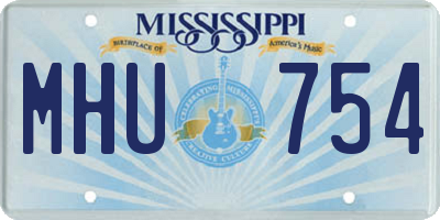 MS license plate MHU754