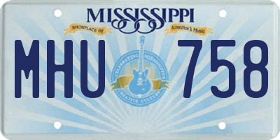 MS license plate MHU758