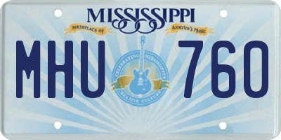 MS license plate MHU760