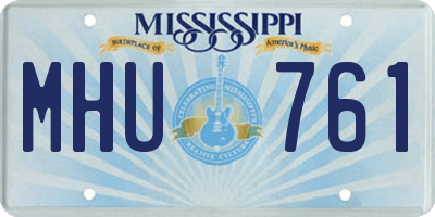 MS license plate MHU761