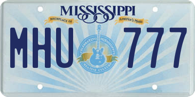 MS license plate MHU777