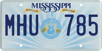 MS license plate MHU785