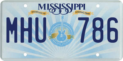 MS license plate MHU786