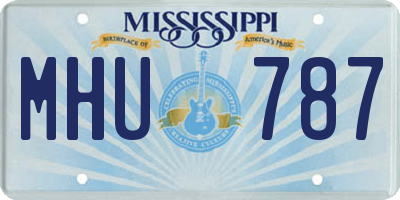 MS license plate MHU787