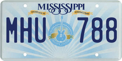 MS license plate MHU788