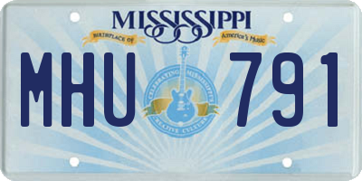 MS license plate MHU791