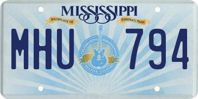 MS license plate MHU794