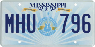 MS license plate MHU796