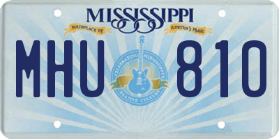 MS license plate MHU810