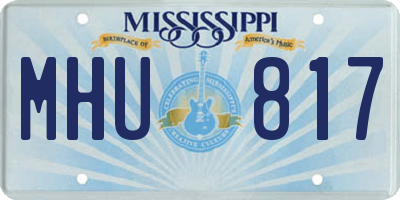 MS license plate MHU817