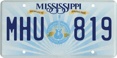 MS license plate MHU819