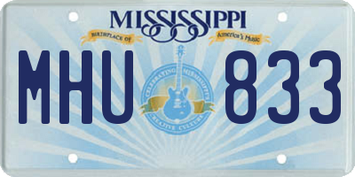 MS license plate MHU833