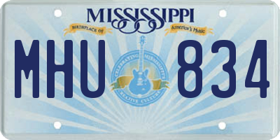 MS license plate MHU834