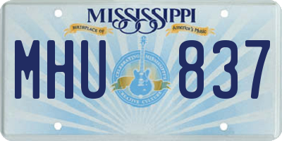 MS license plate MHU837