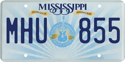 MS license plate MHU855