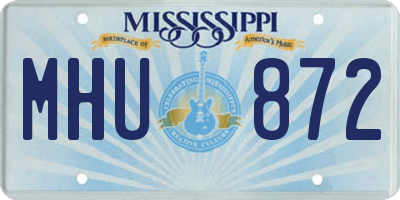 MS license plate MHU872