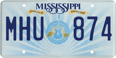 MS license plate MHU874