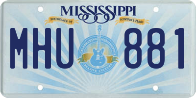 MS license plate MHU881