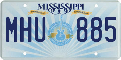 MS license plate MHU885