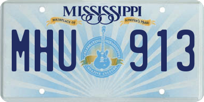 MS license plate MHU913