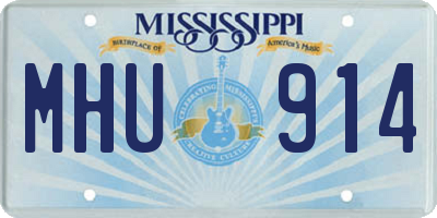MS license plate MHU914
