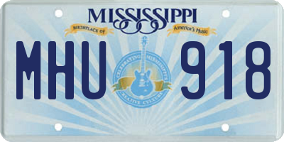 MS license plate MHU918