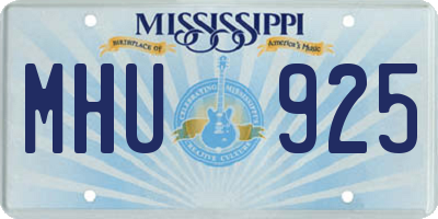 MS license plate MHU925