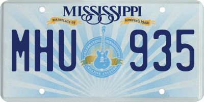 MS license plate MHU935