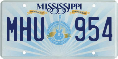 MS license plate MHU954