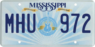 MS license plate MHU972