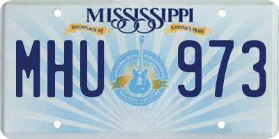 MS license plate MHU973