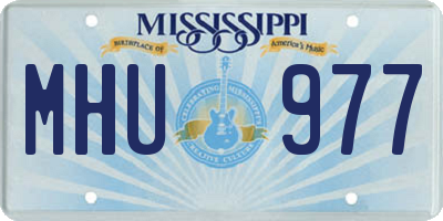MS license plate MHU977