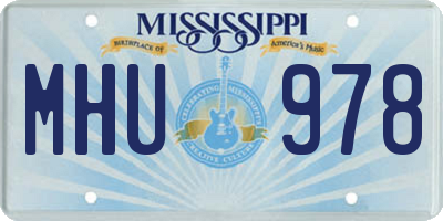 MS license plate MHU978