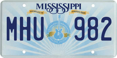 MS license plate MHU982