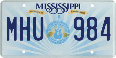 MS license plate MHU984